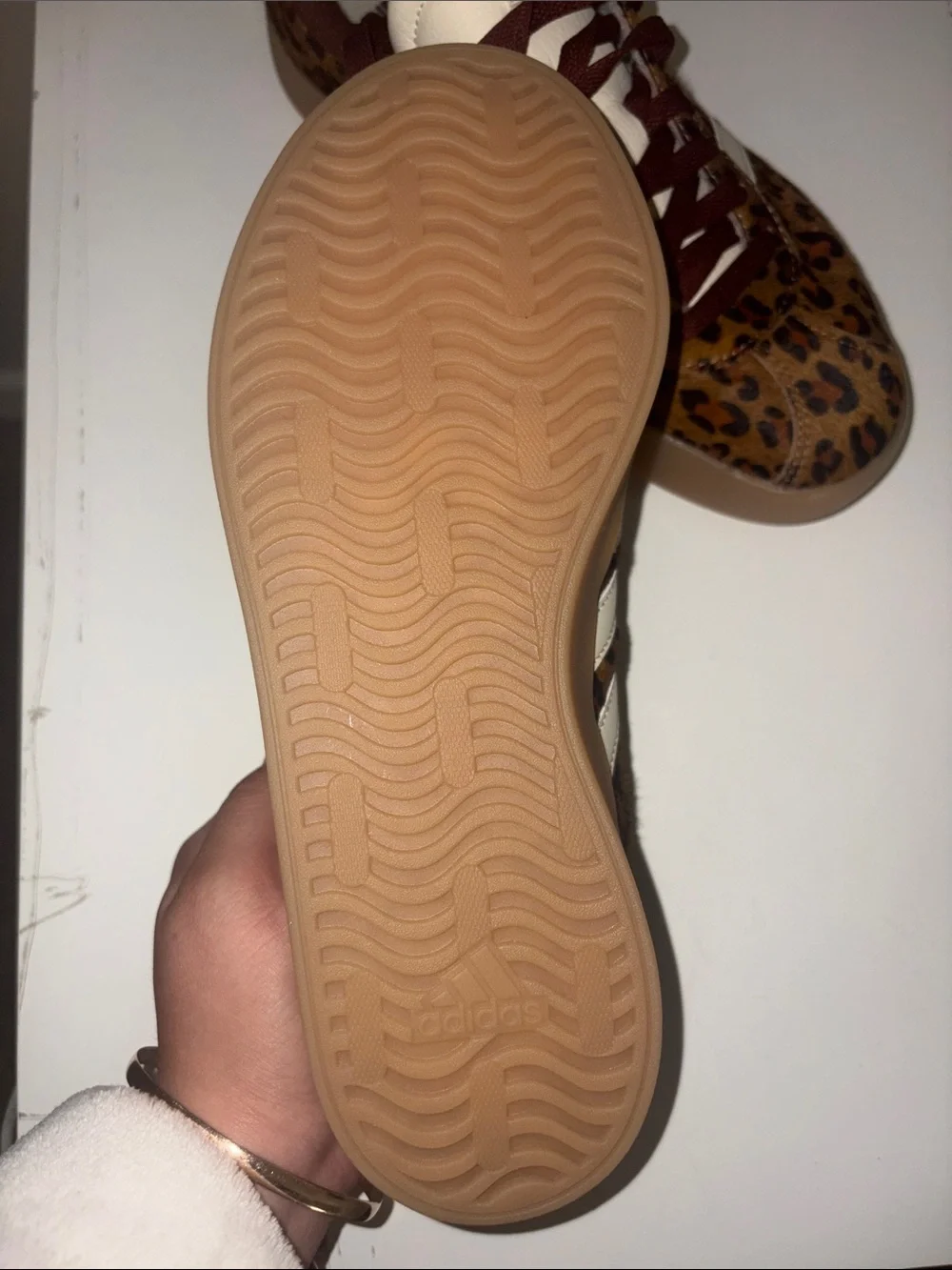 adidas Women’s Leopard Print Sneakers in Brown, Cream & Burgundy